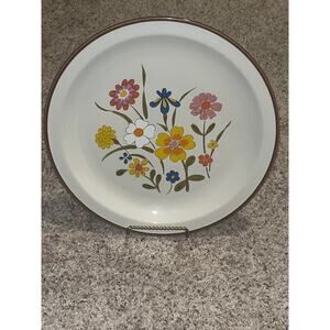 KANNEY Spring Flower Chop Plate 12" Floral MCM Vtg